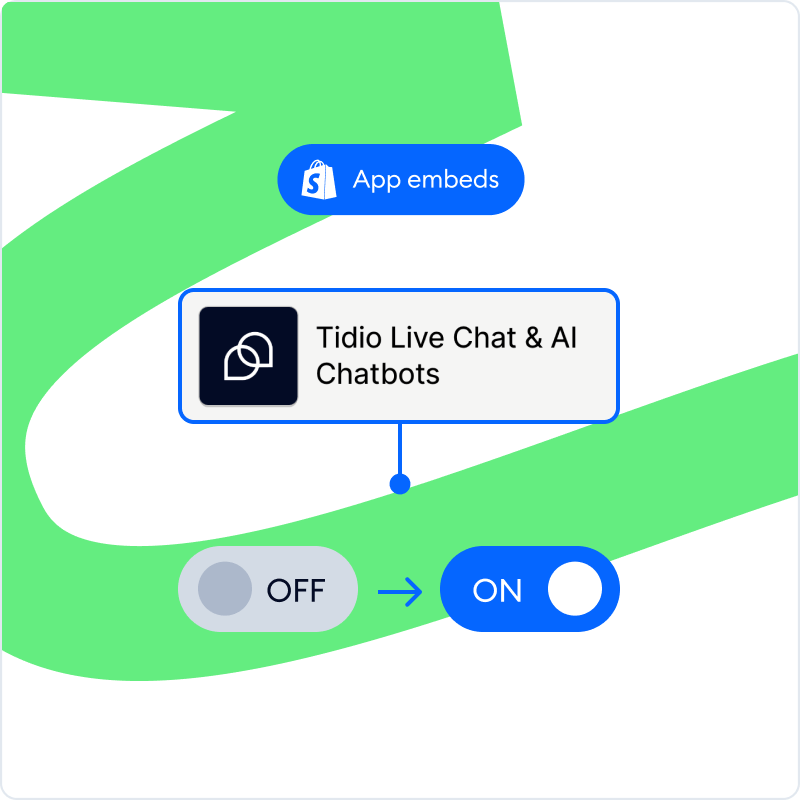 Activate the Tidio app in your Shopify admin panel