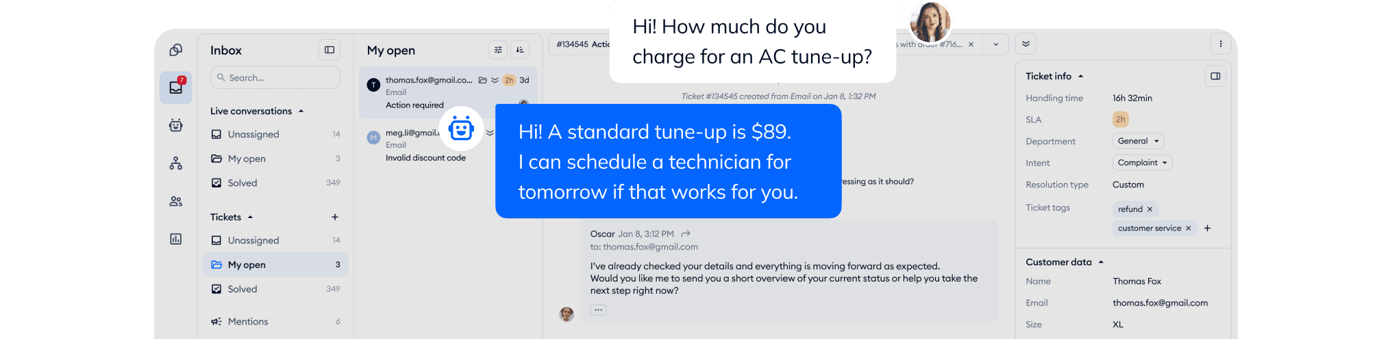 Reduce repetitive questions with always-available answers