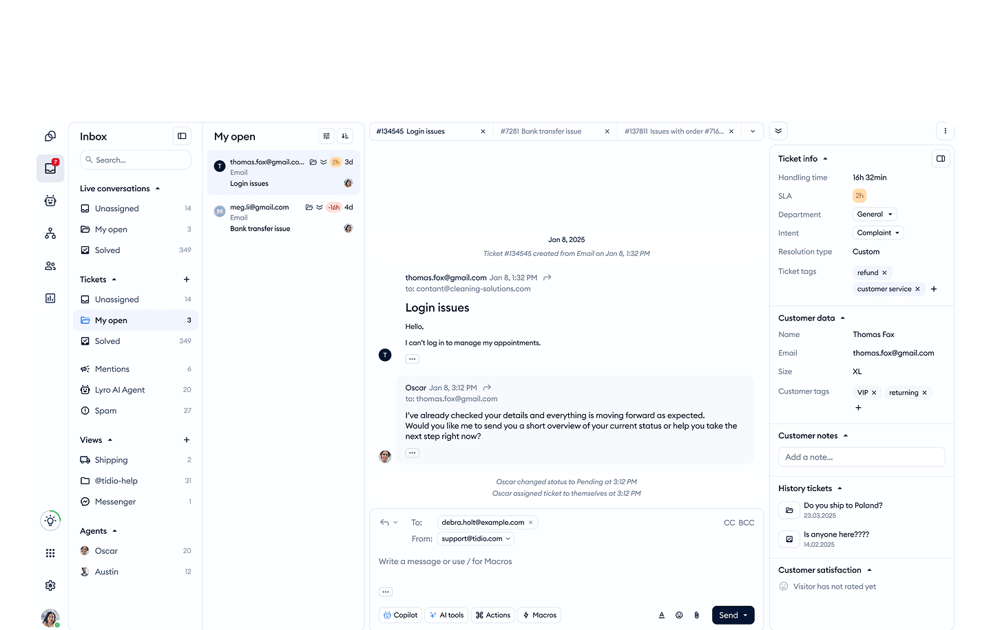 Resolve issues quickly with an intuitive helpdesk