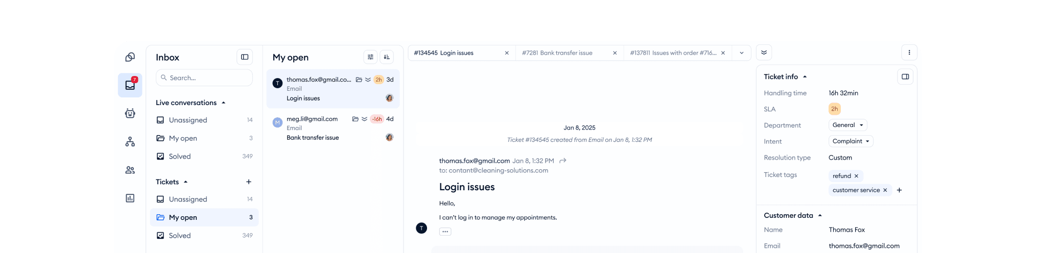 Resolve issues quickly with an intuitive helpdesk