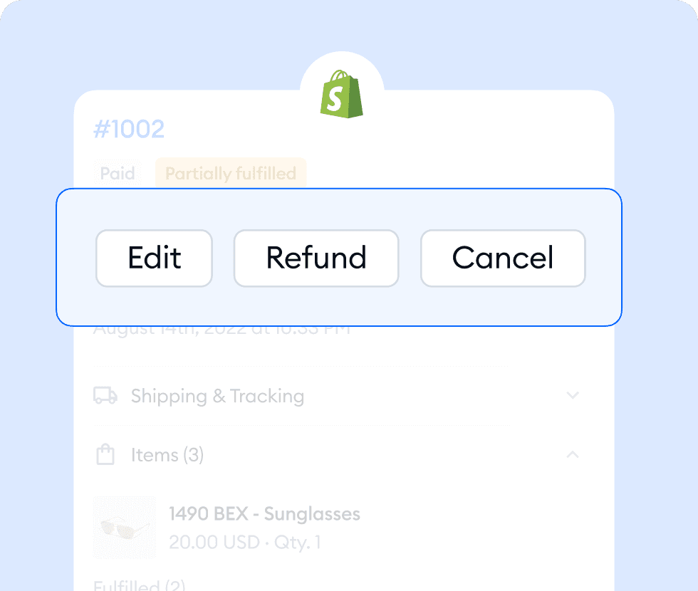 Gestiona pedidos de Shopify sin salir de tu bandeja de entrada