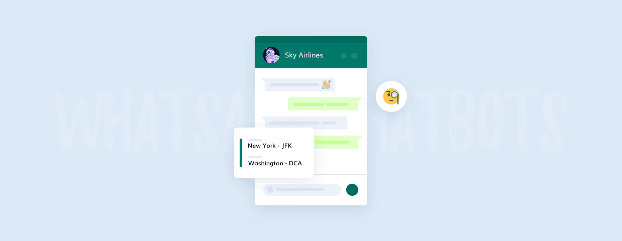 Snapshot of a whatsapp chat window on blue background