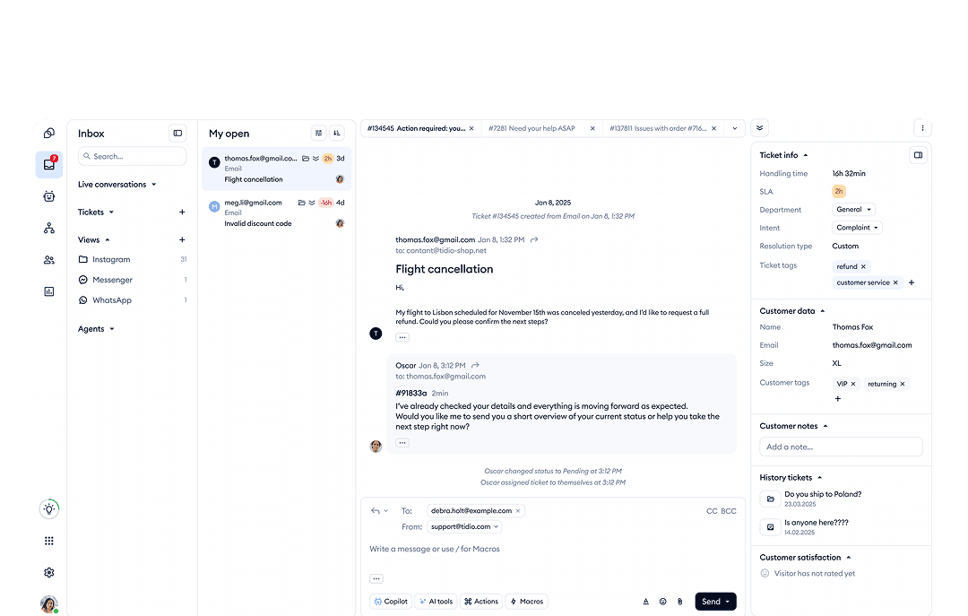 Manage all user interactions in one workspace