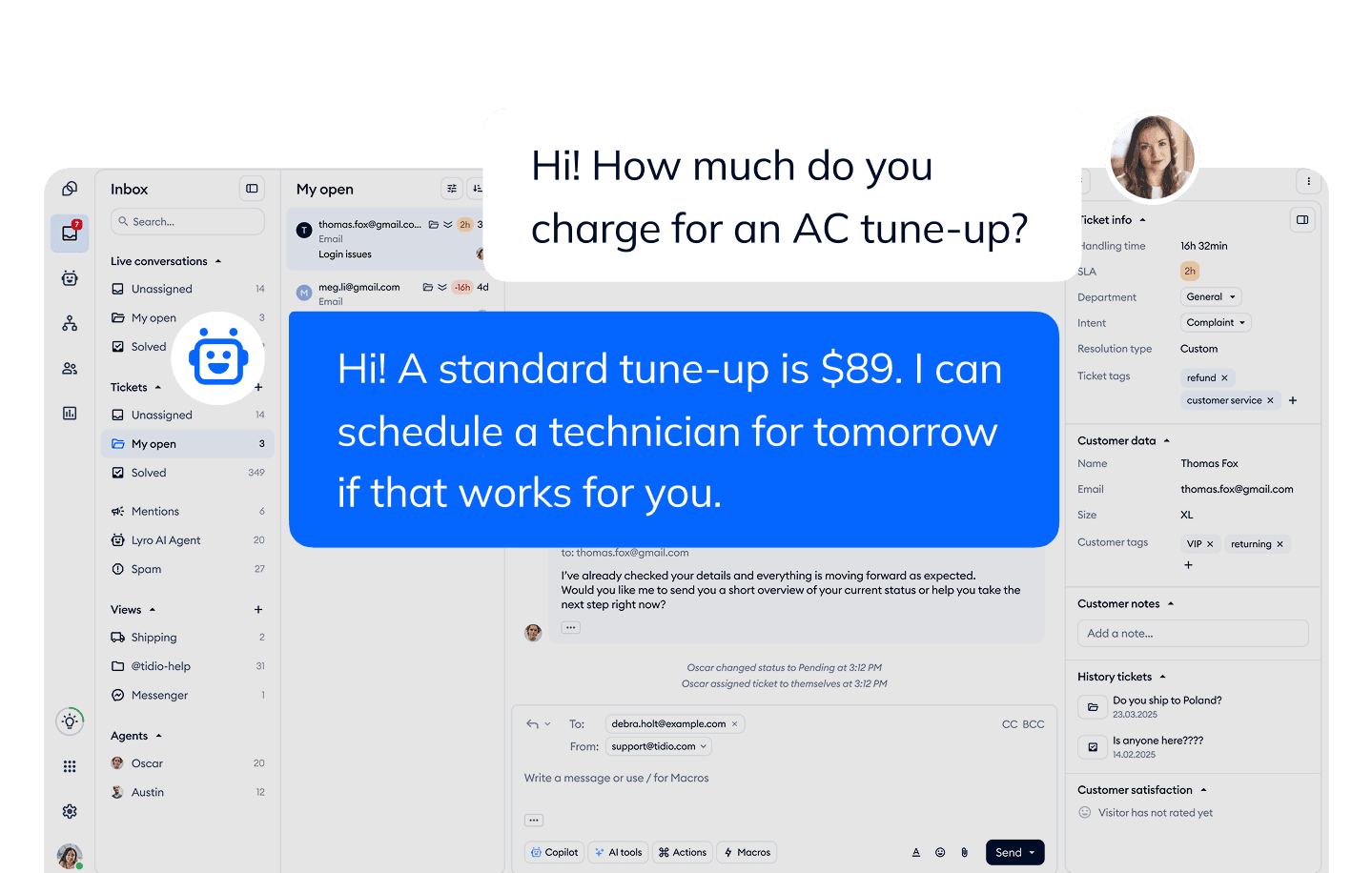 Reduce repetitive questions with always-available answers