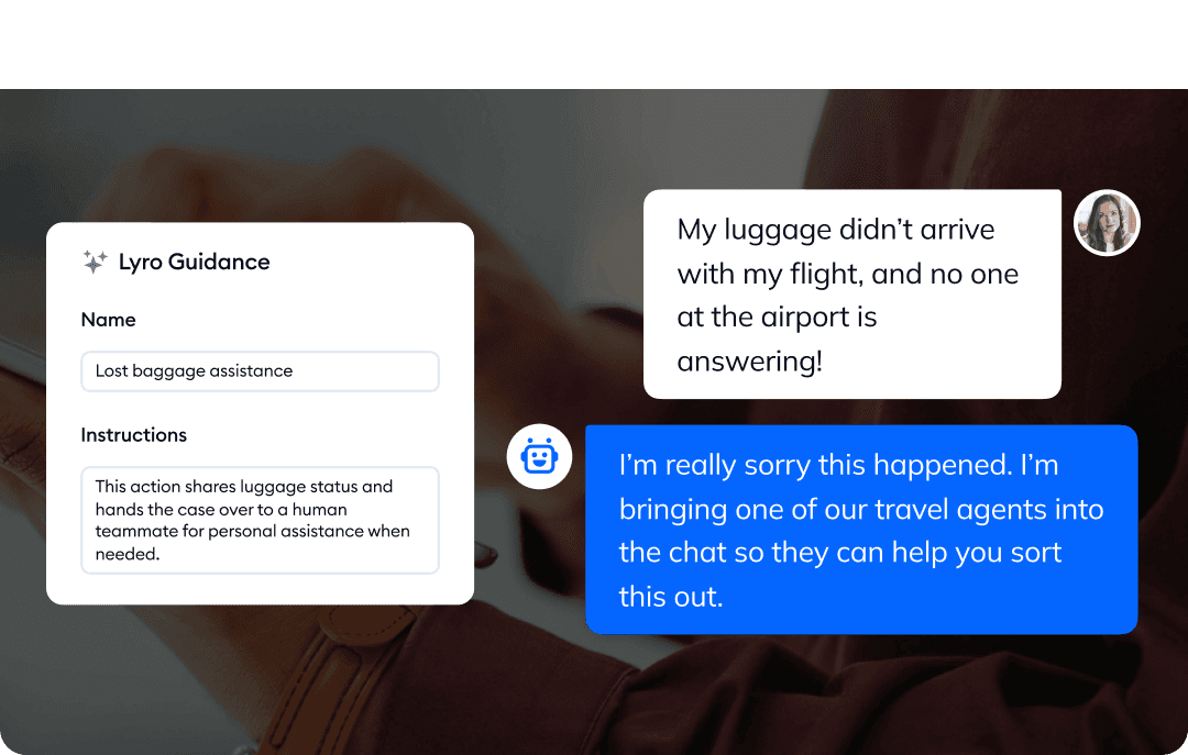 Solve traveler issues with AI that knows when to call your team