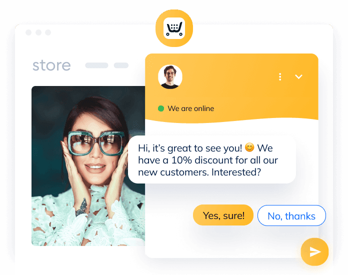 Live chat and chatbots for Ecwid by Lightspeed
