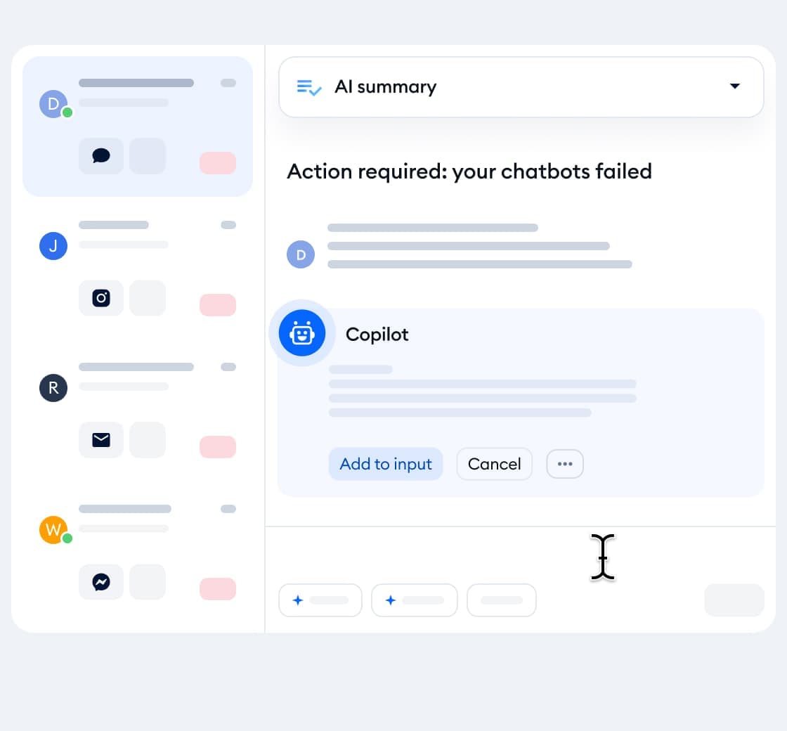 Tidio help desk inbox showing agent view with AI-assisted responses and conversation history
