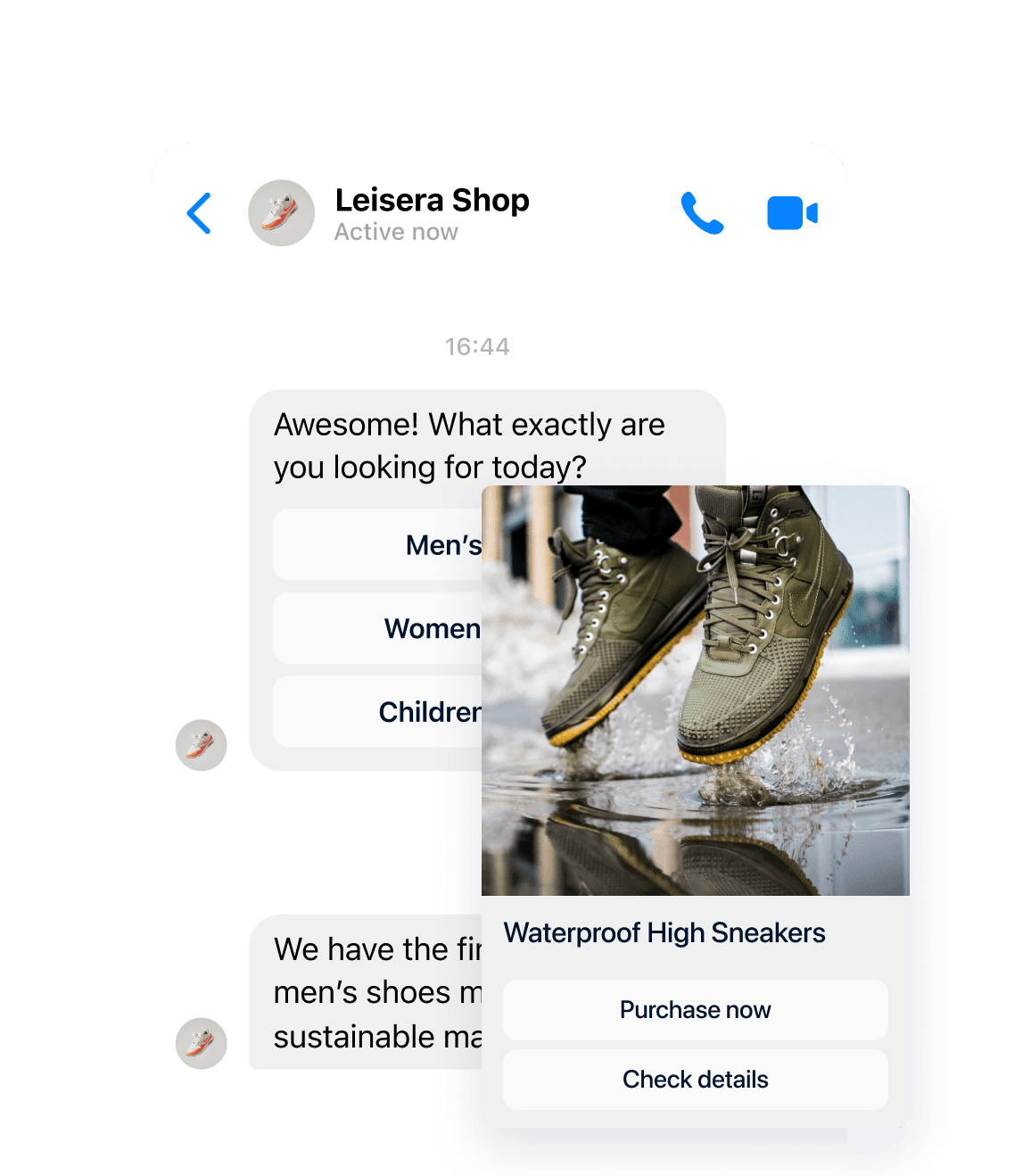 Conversación en Messenger mediante bots