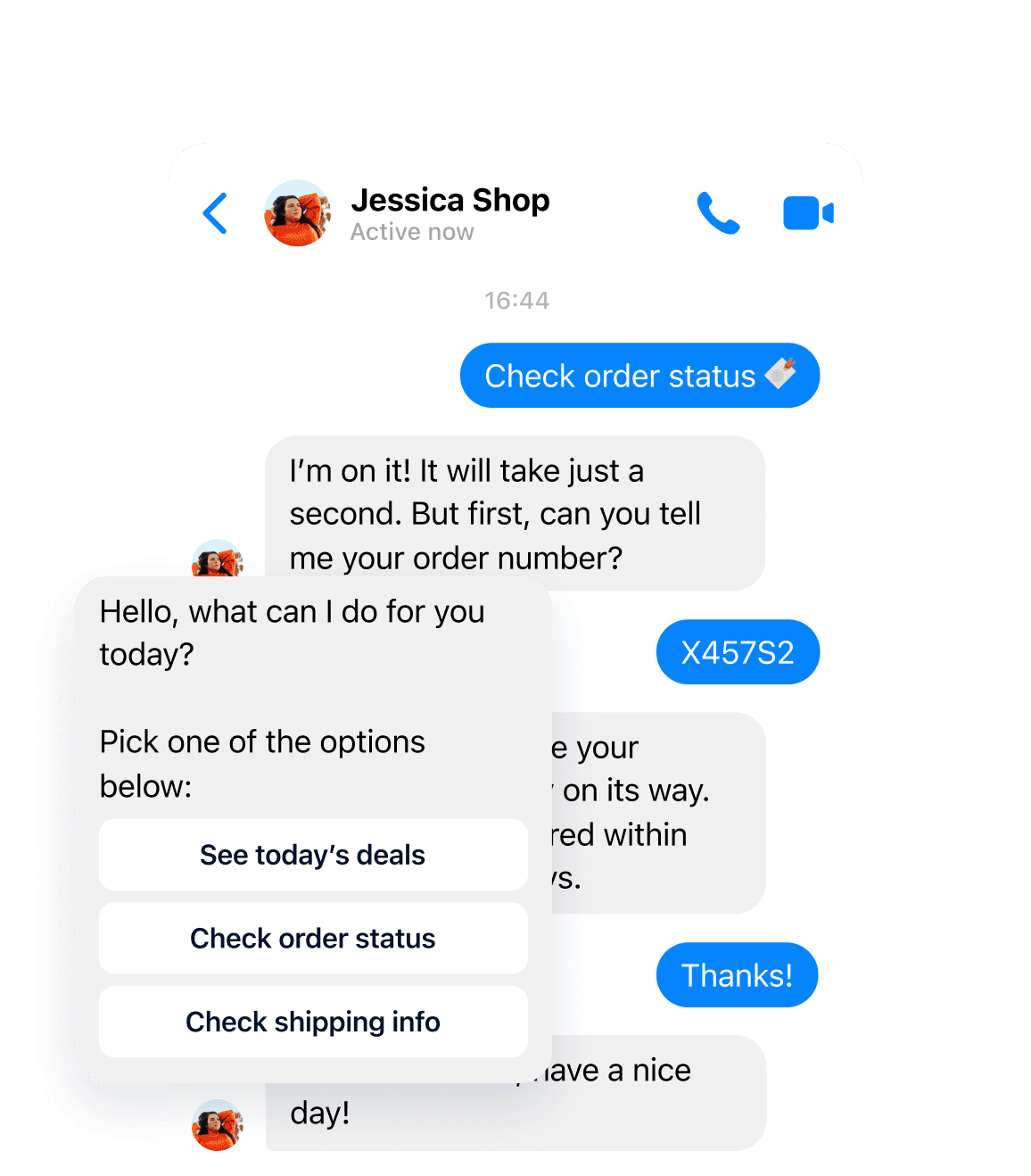 Conversa no Messenger com bots