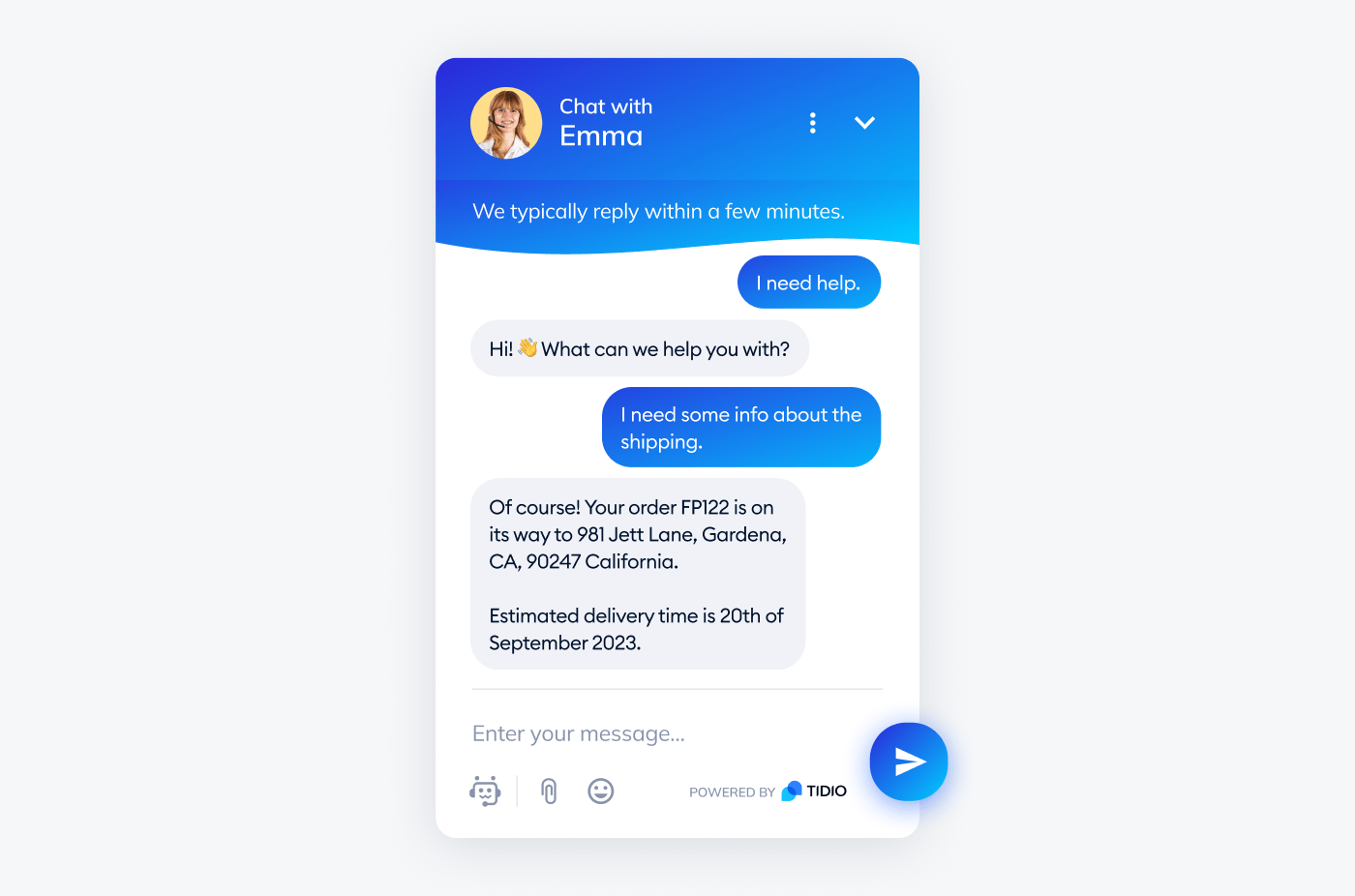 example of customer service chatbot