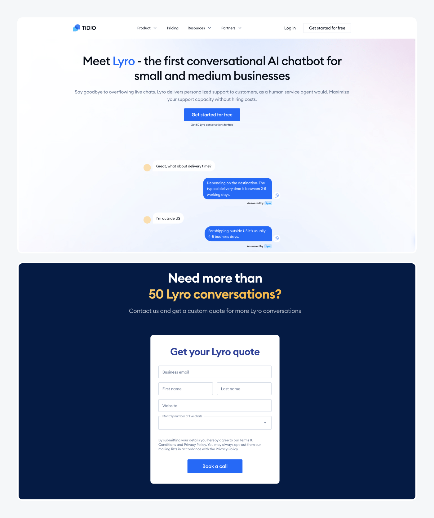 lyro chatbot view lyro chatbot view
