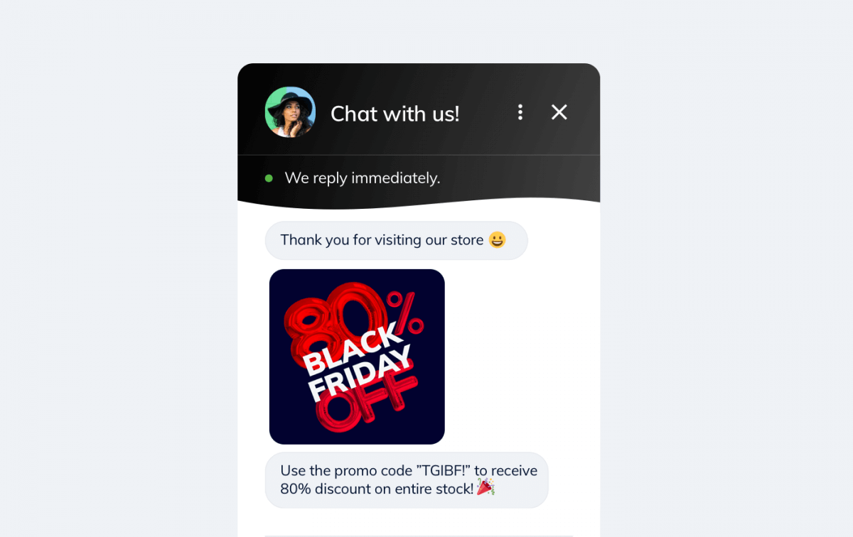 DesigneModo Black Friday chatbot usage example DesigneModo Black Friday chatbot usage example