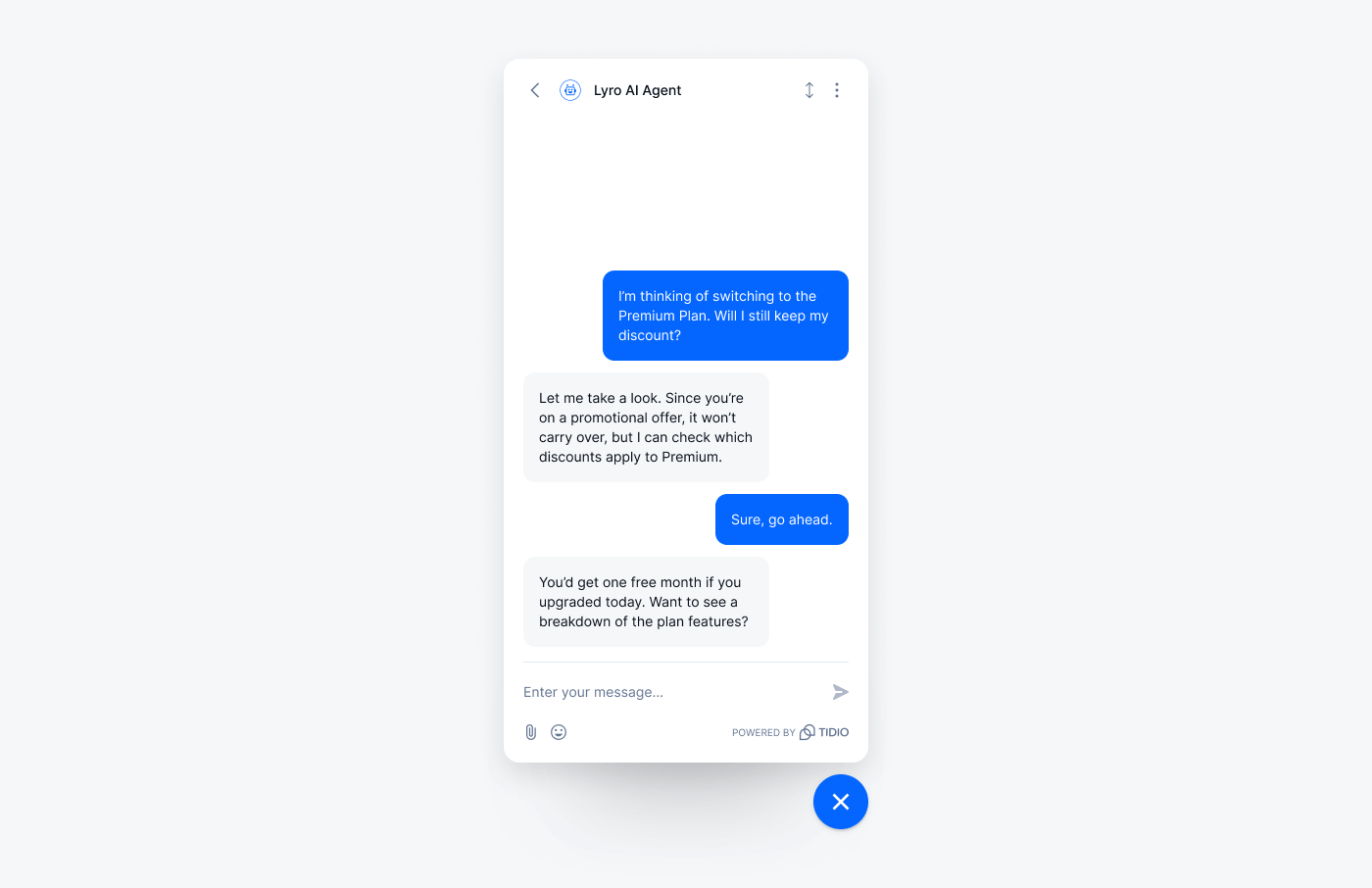Tidio's Lyro AI Agent
