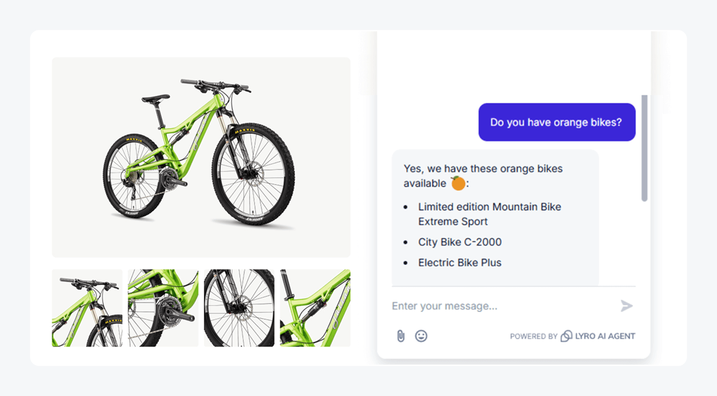 An example of Shopify AI agent recommending products.