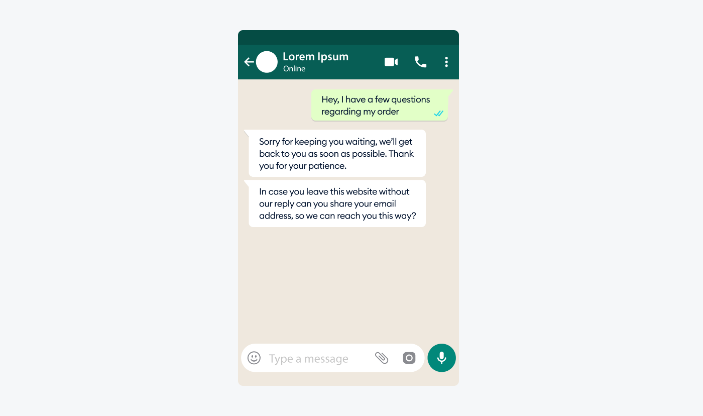 WhatsApp chatbot example WhatsApp chatbot example image