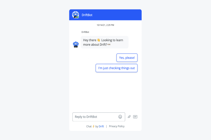 drift sales chatbot example drift sales chatbot example