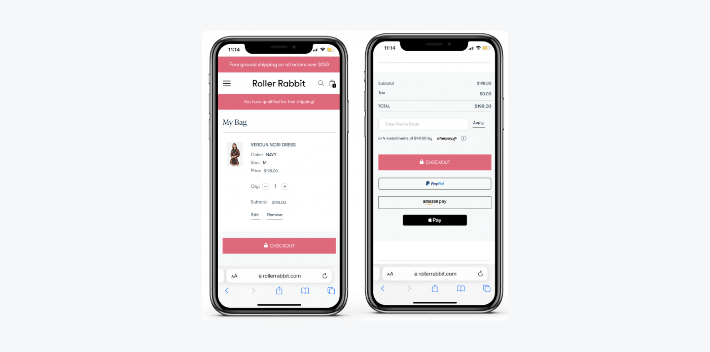 Mobile optimization example Mobile optimization example