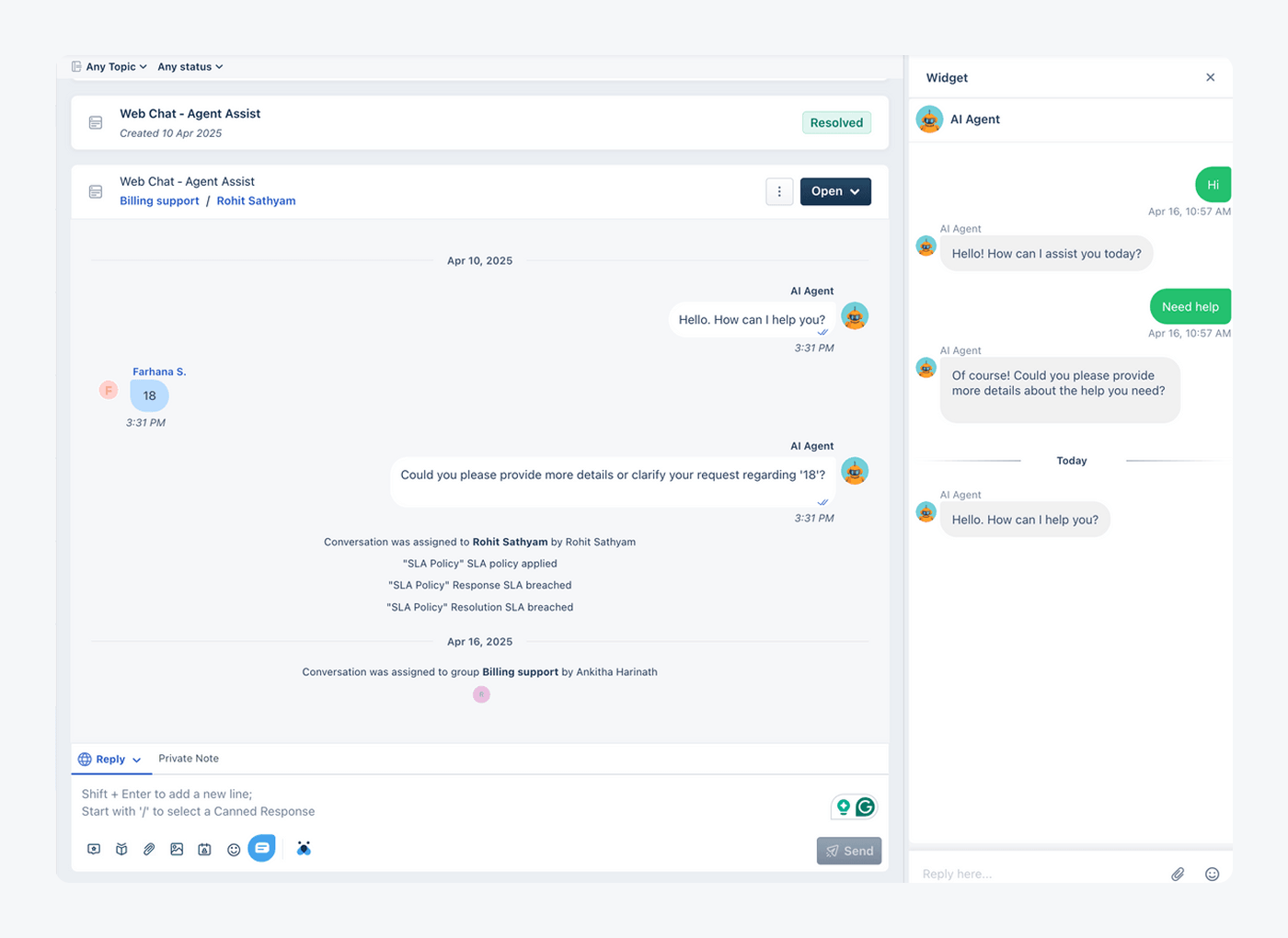 Freshdesk AI agent for ecommerce