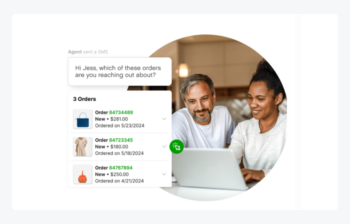 Gladly overview with a customer conversation about orders.