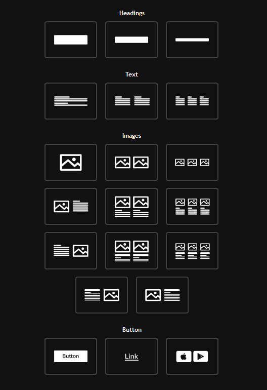 adding different types of blocks