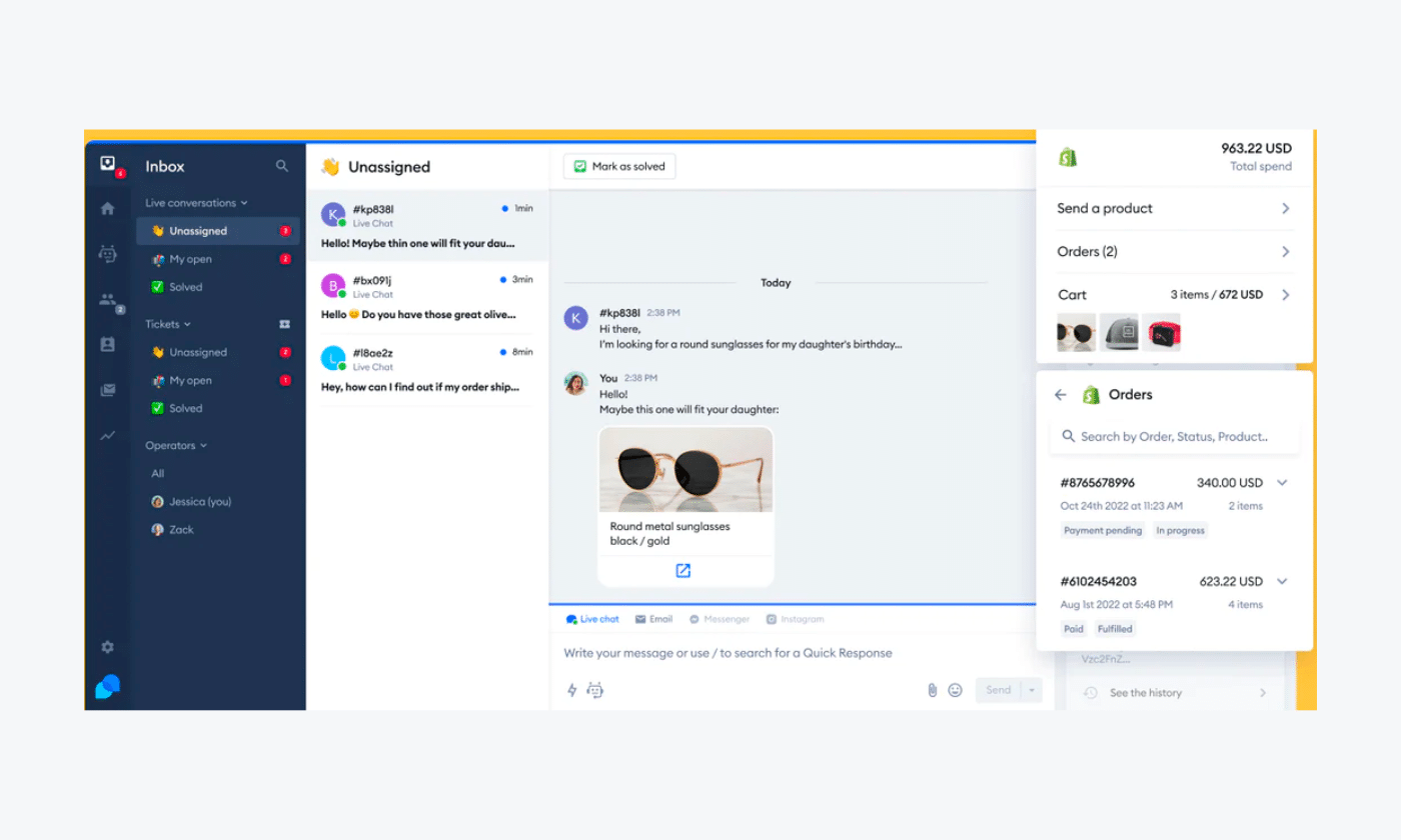 ecommend products in a chat box for your shoppers example of how you can recommend products in a chat box for your shoppers