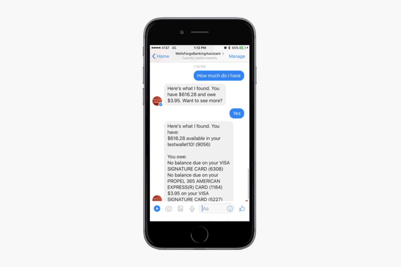 example of Banking and finance with chatbots
