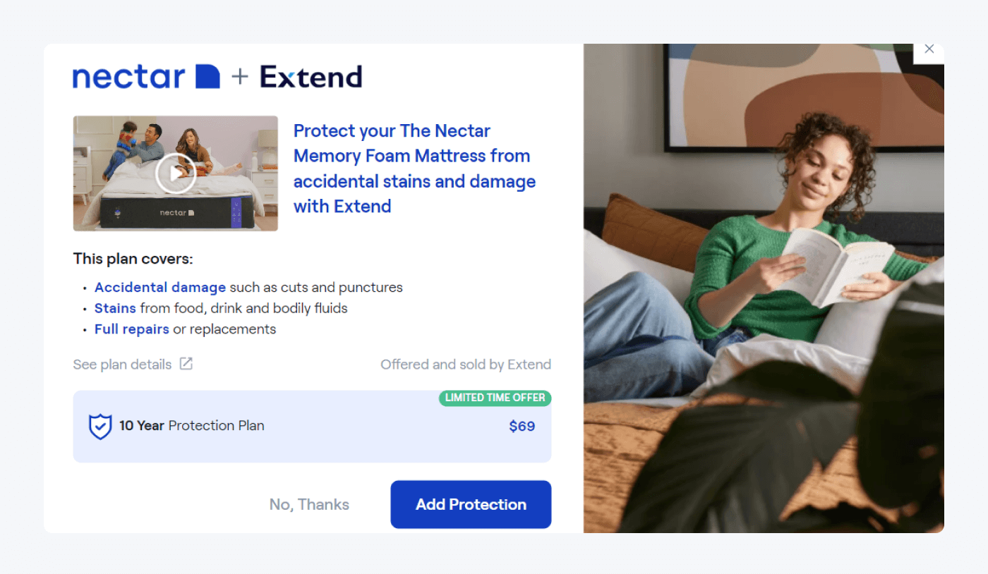Nectar Sleep’s cross-selling pop-up Nectar Sleep’s cross-selling pop-up