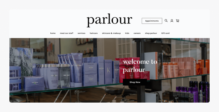 Example of a store built with Square Ecommerce