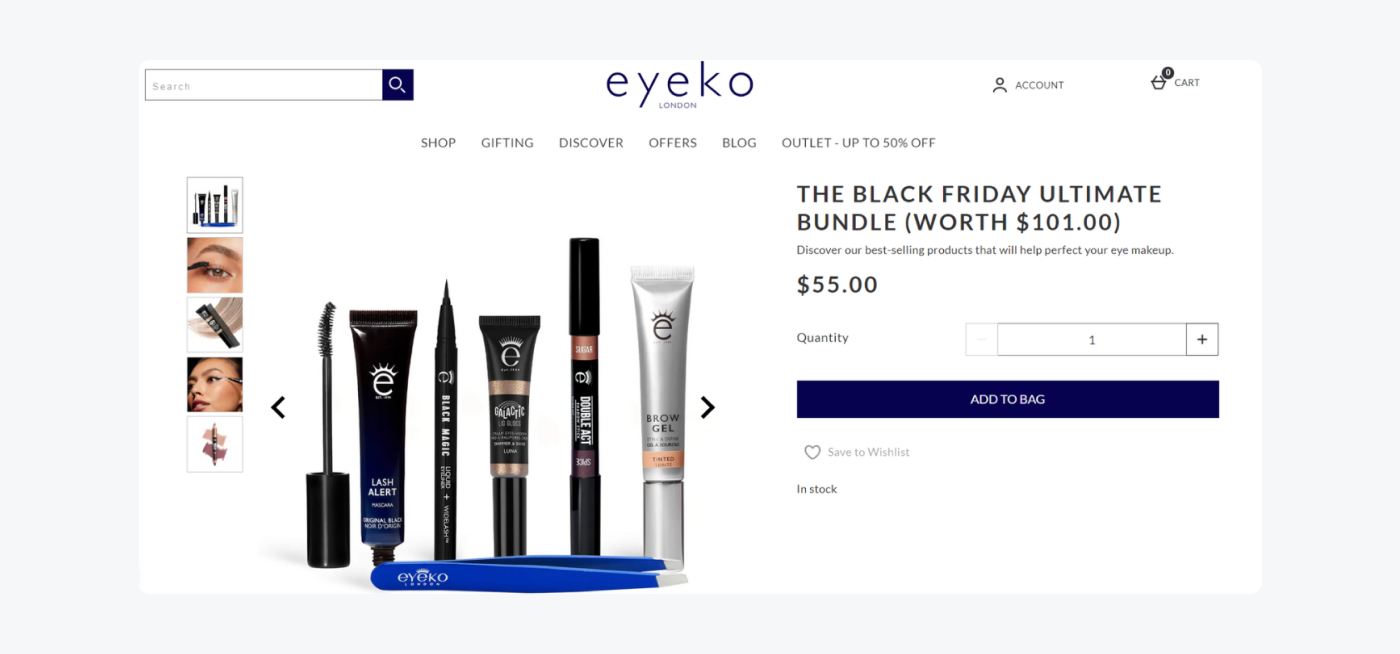 eyeko's bundle deals example