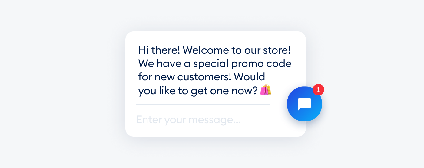 chatbot message with promo offer