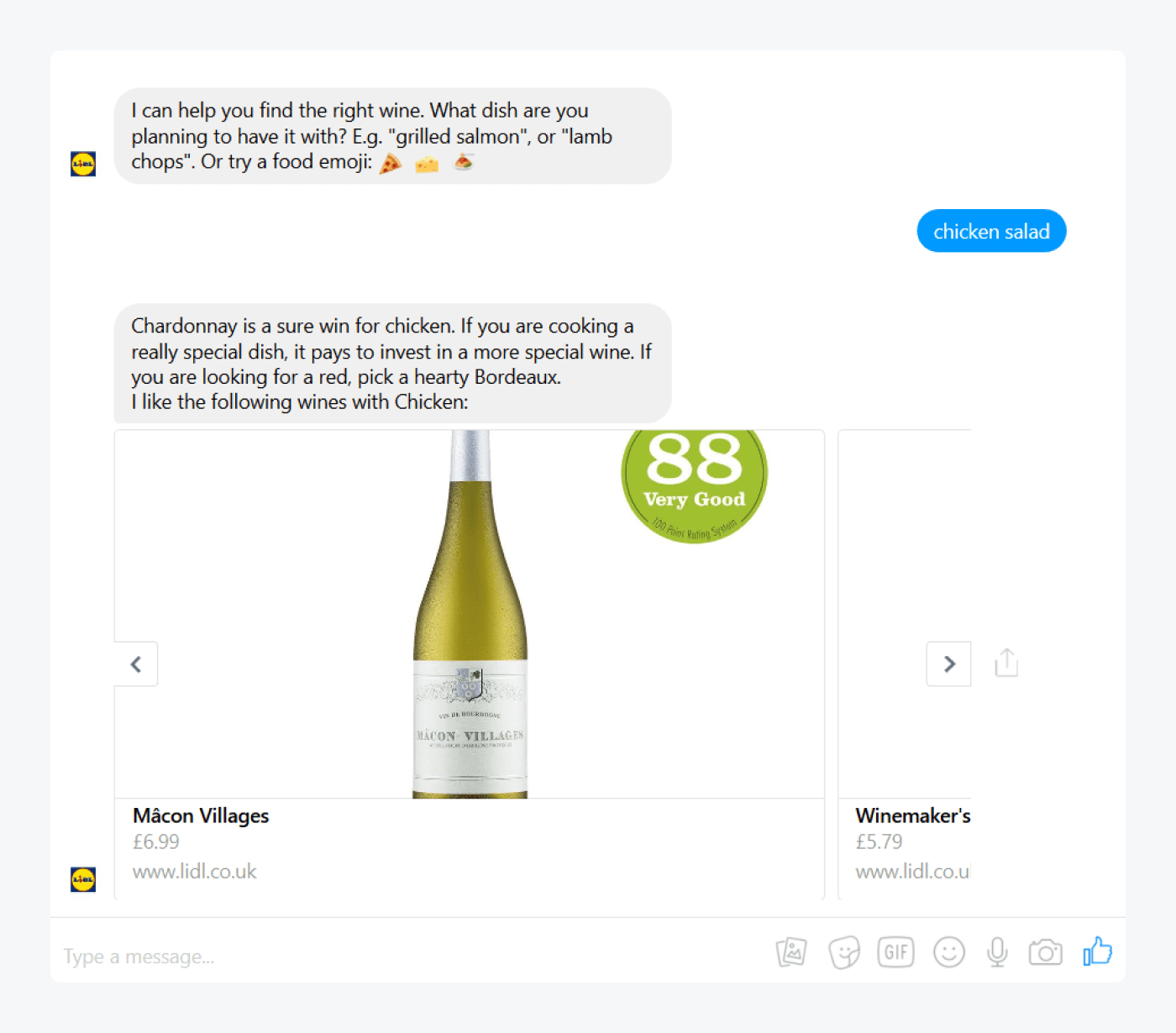 lidl's facebook messanger example lidl's facebook messanger example
