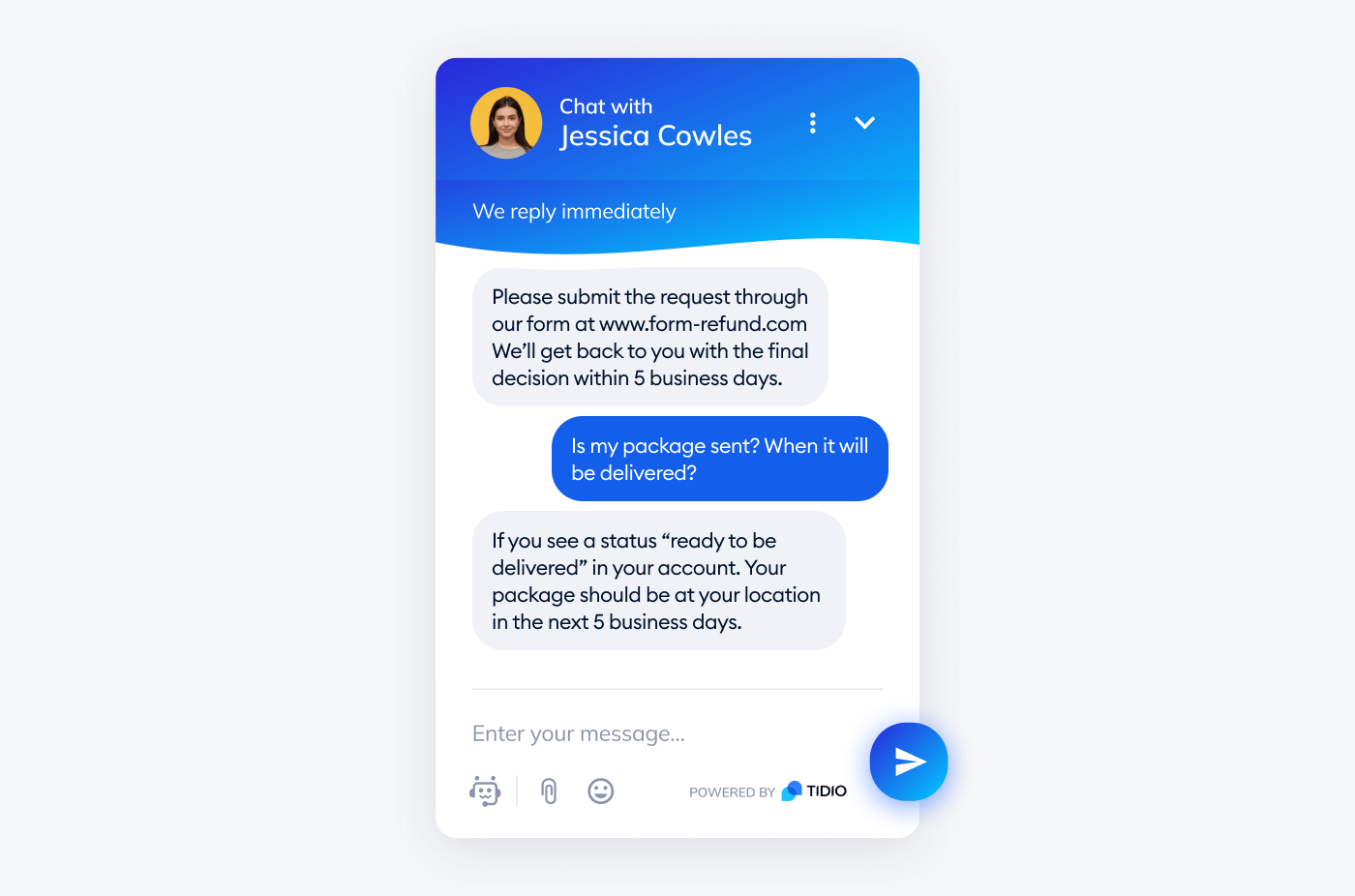 Customer support chatbots example