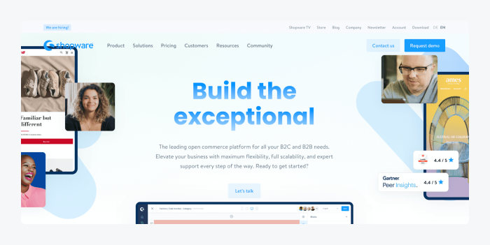 shopware landing page