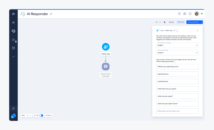AI responder building panel example AI responder building panel example