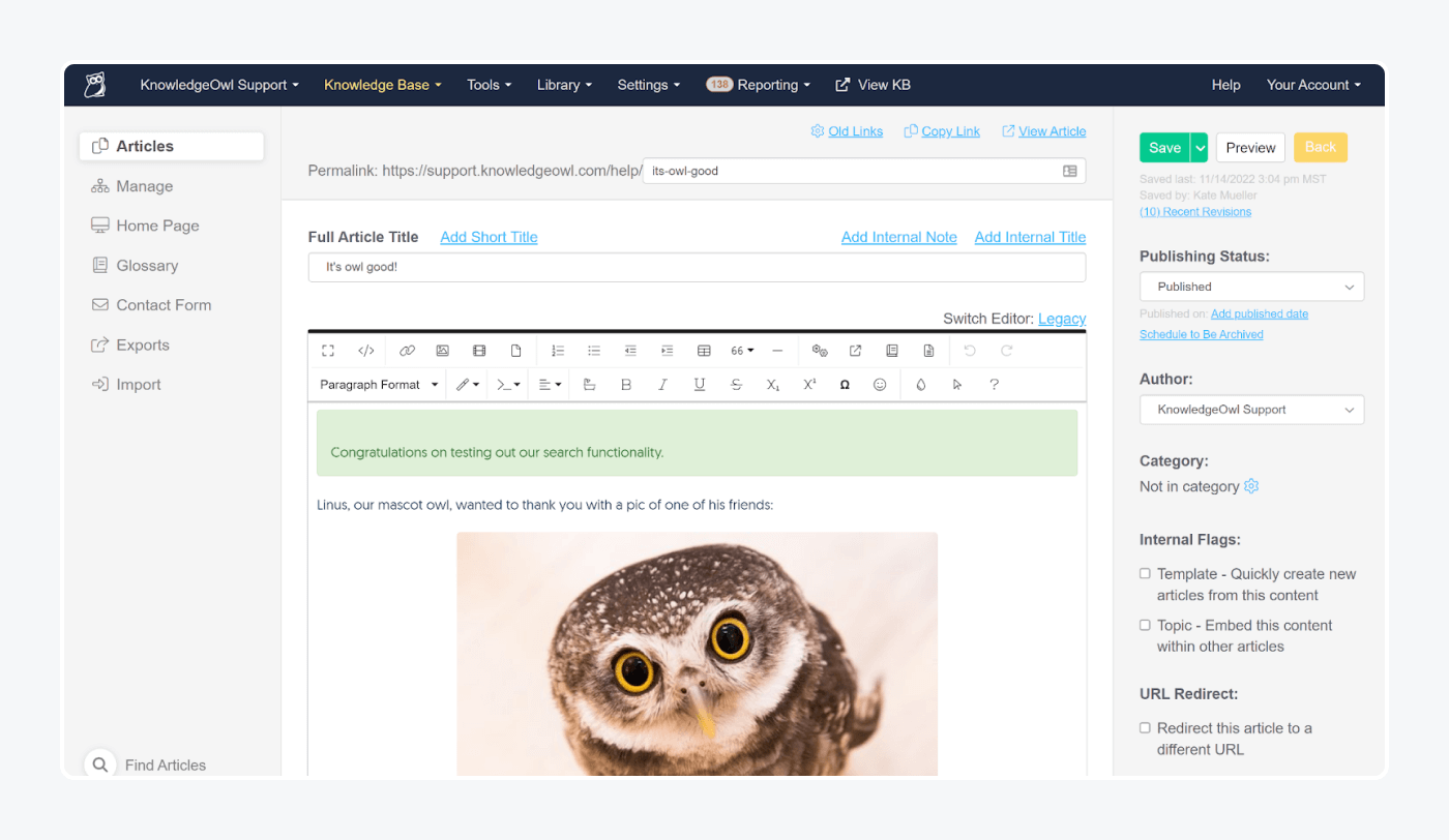 knowledgeowl as a sample of customer self-service software knowledgeowl as a sample of customer self-service software