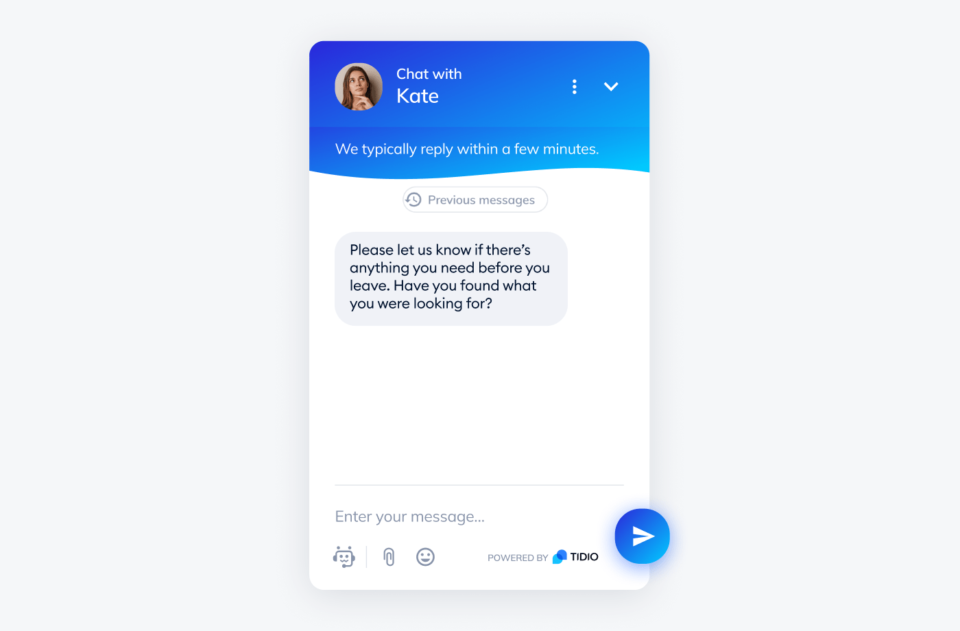 live chat conversation example with Tidio live chat conversation example with Tidio