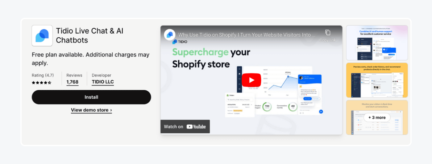 Shopify App store and install button