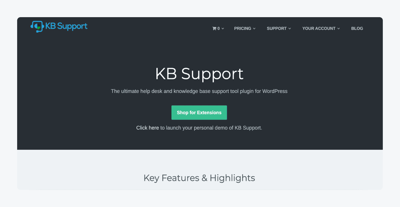 ticketing system by KB support