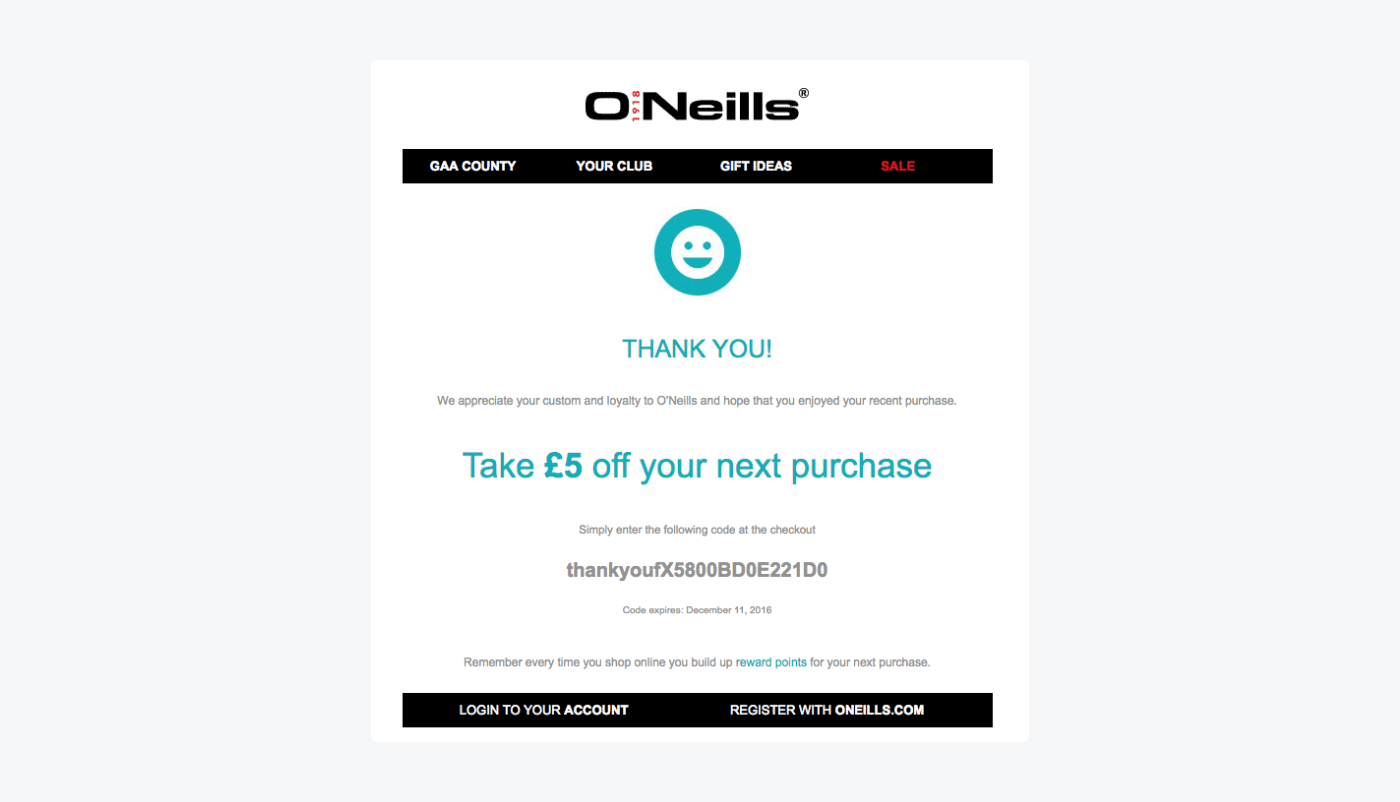 Offers for purchasing online O’Neills