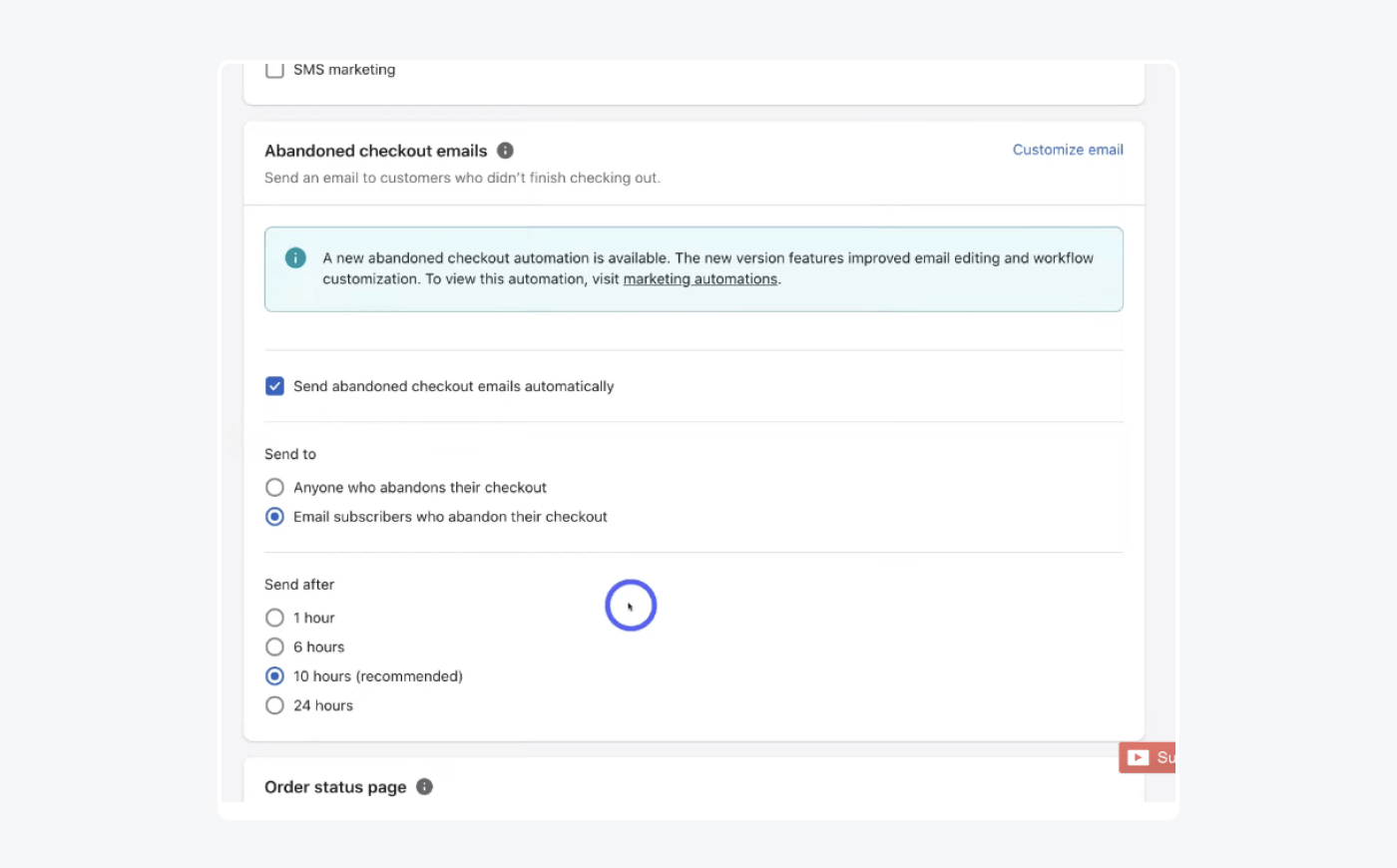 Automatically send abandoned checkout emails