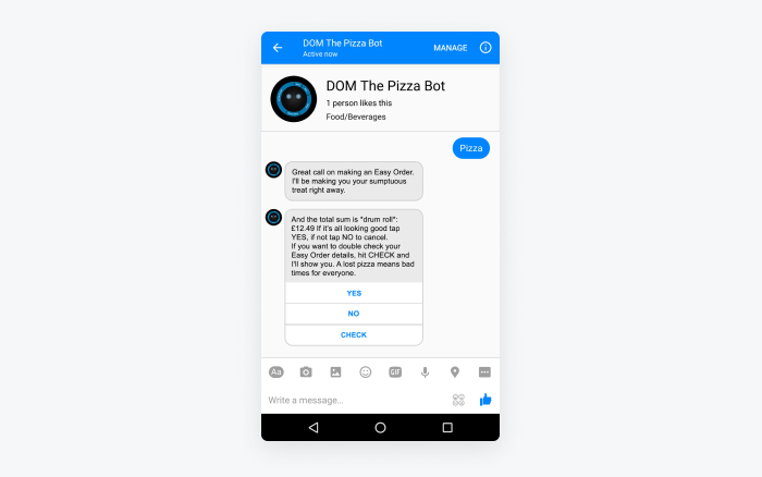 Dominos facebook chatbot how Dominos use this bot idea on Facebook