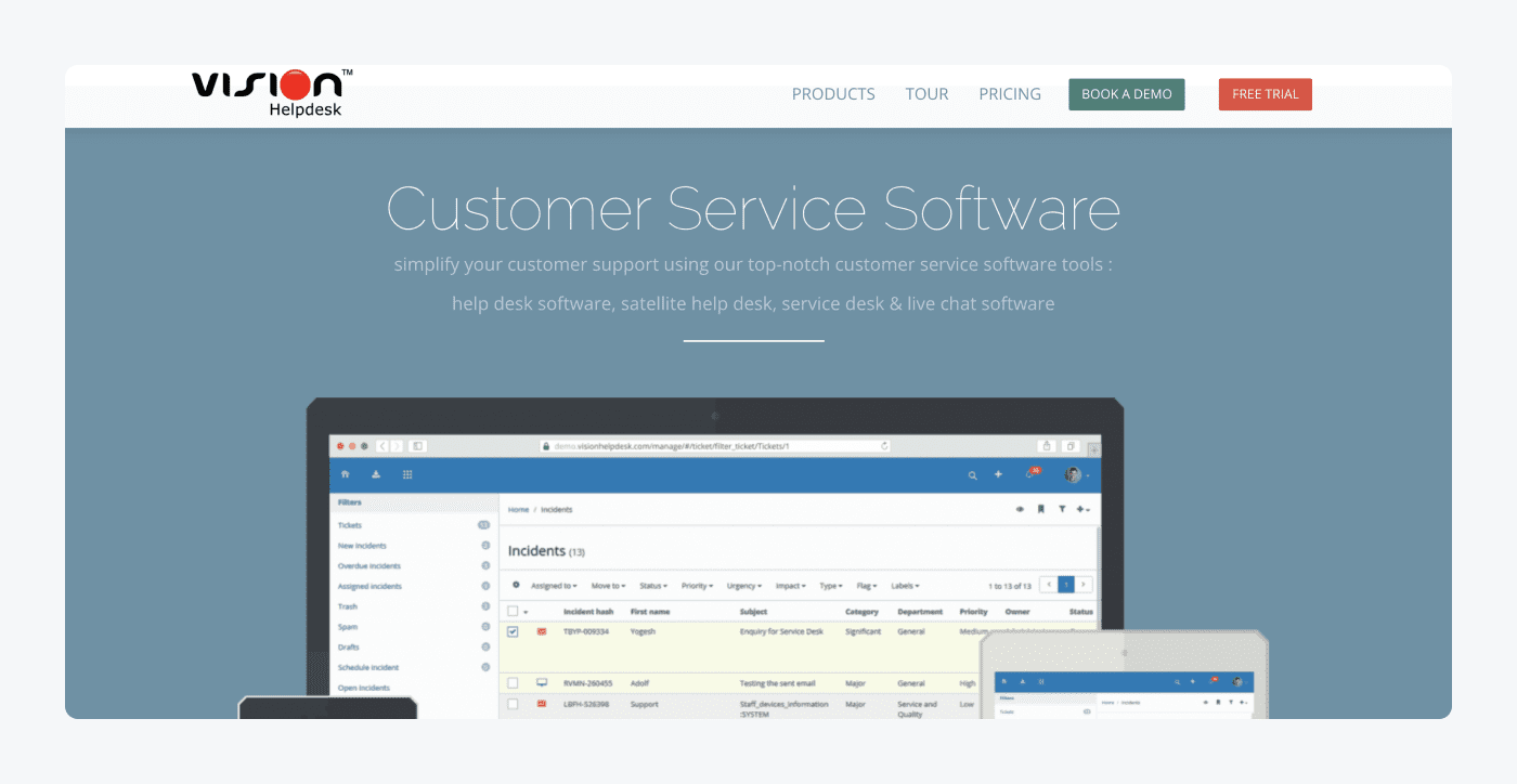 vision helpdesk ticketing system