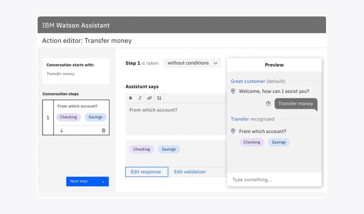 IBM Watson Assistant IBM Watson Assistant's chatbot example