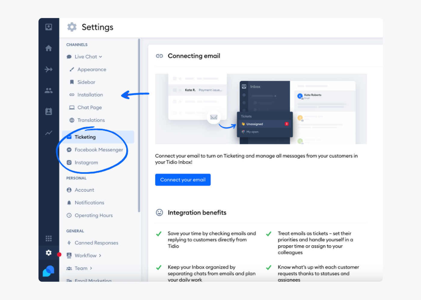 Integrate the bot and connect channels