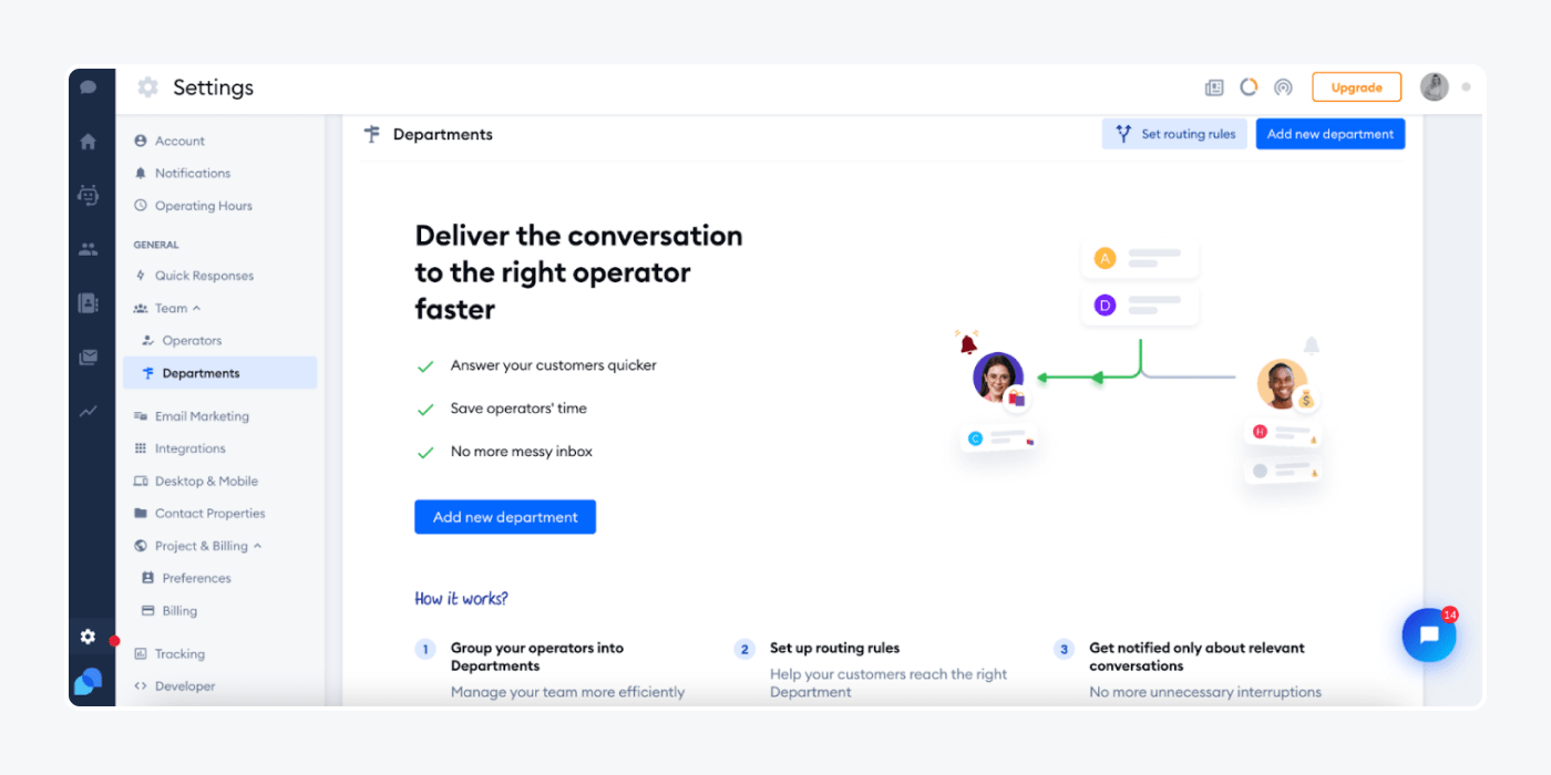 Assign tickets to the right department