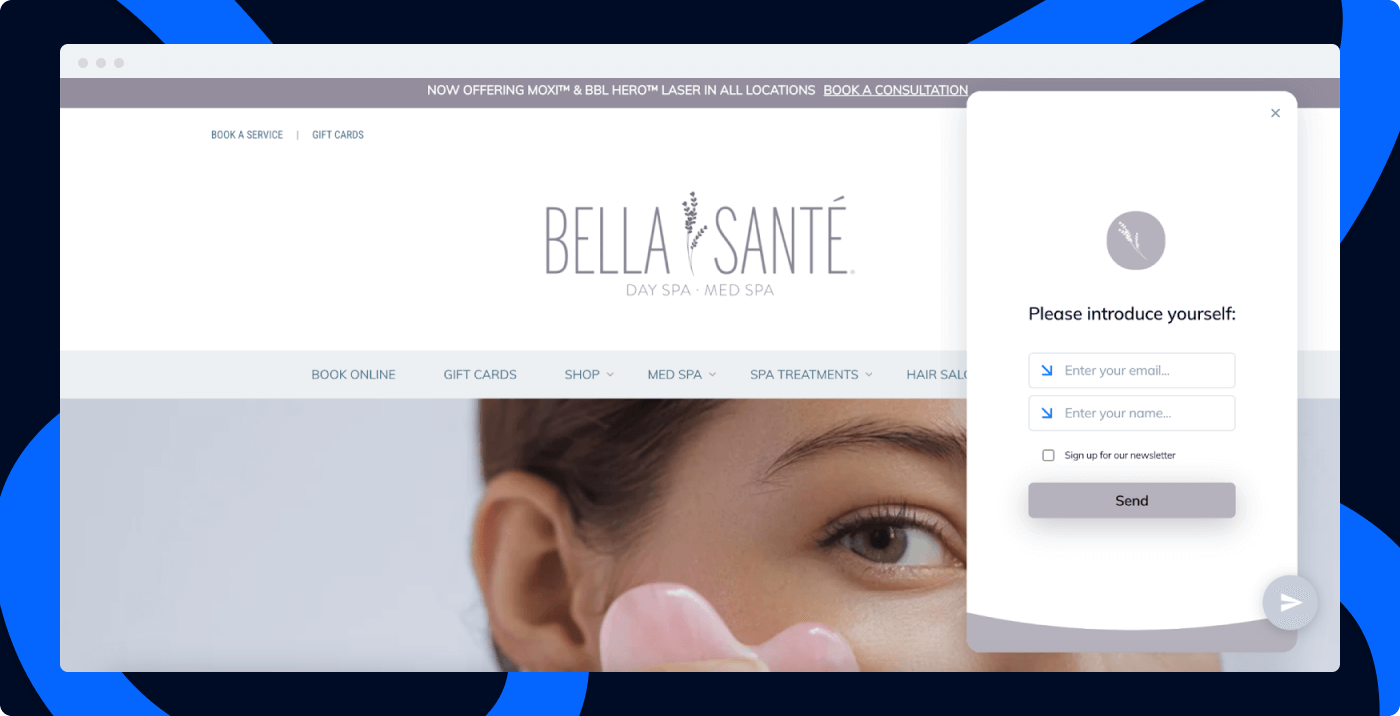 Bella Sante website with AI chatbots