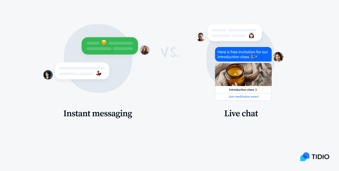 Instant messaging vs live chat comaprison image Instant messaging vs live chat comaprison image