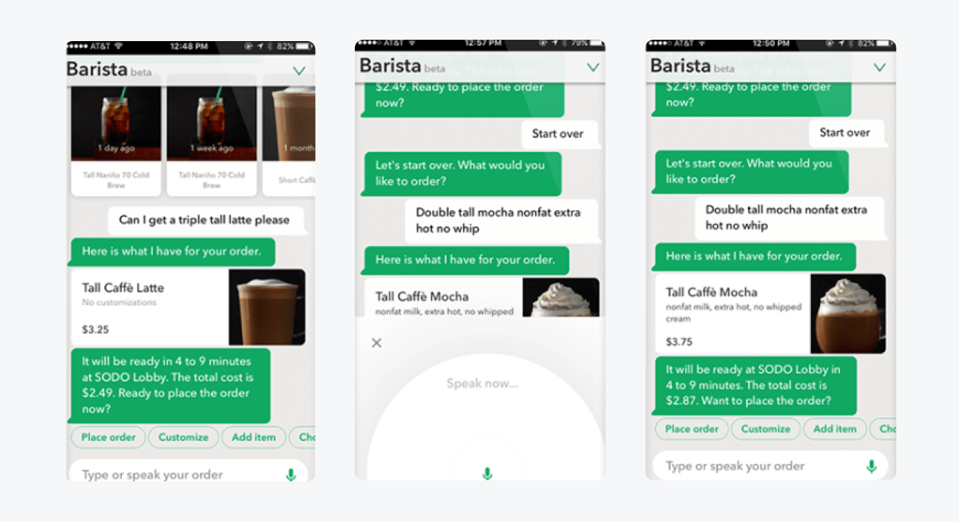 starbucks landing page with chatbot