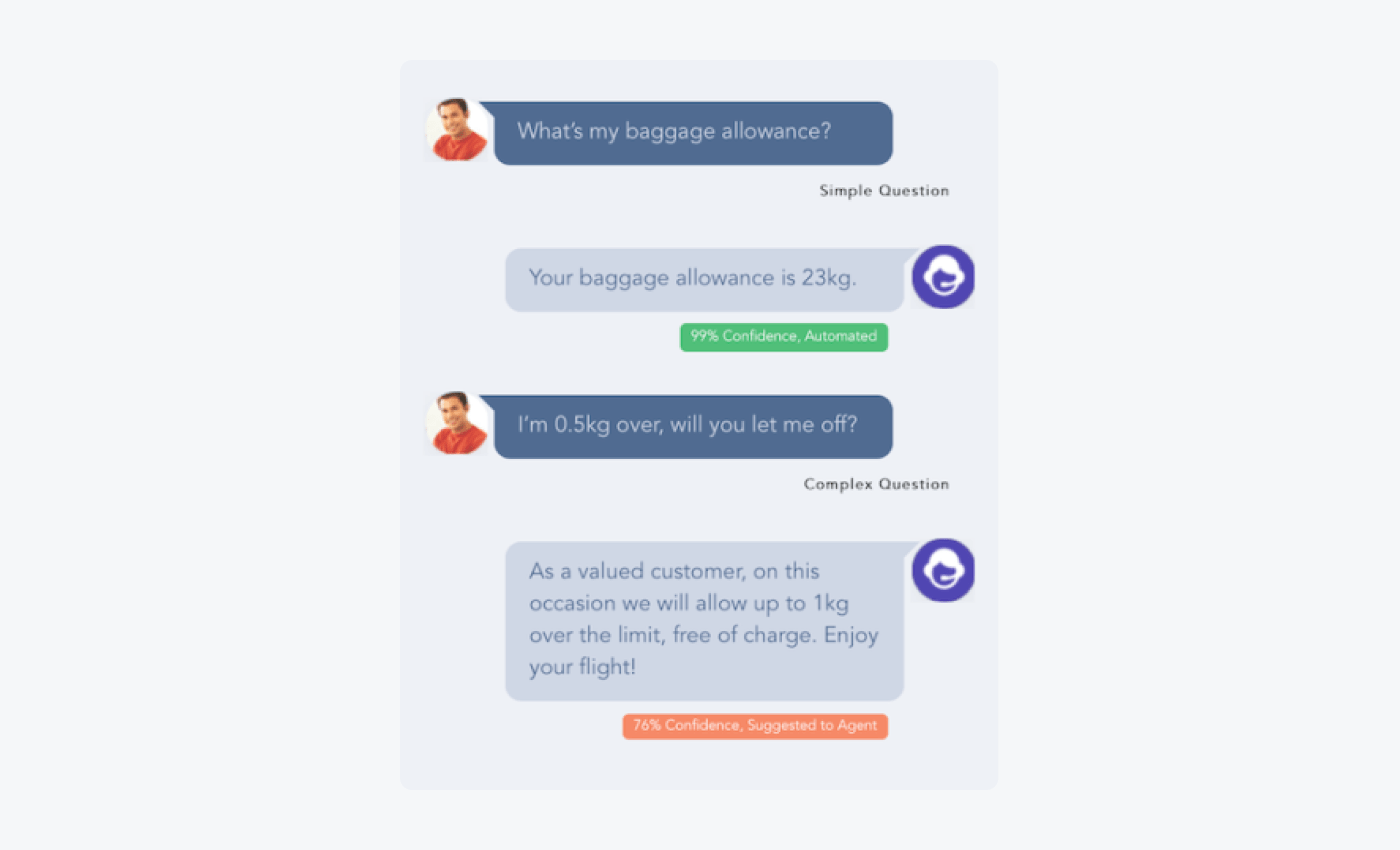 klm landing page with chatbot