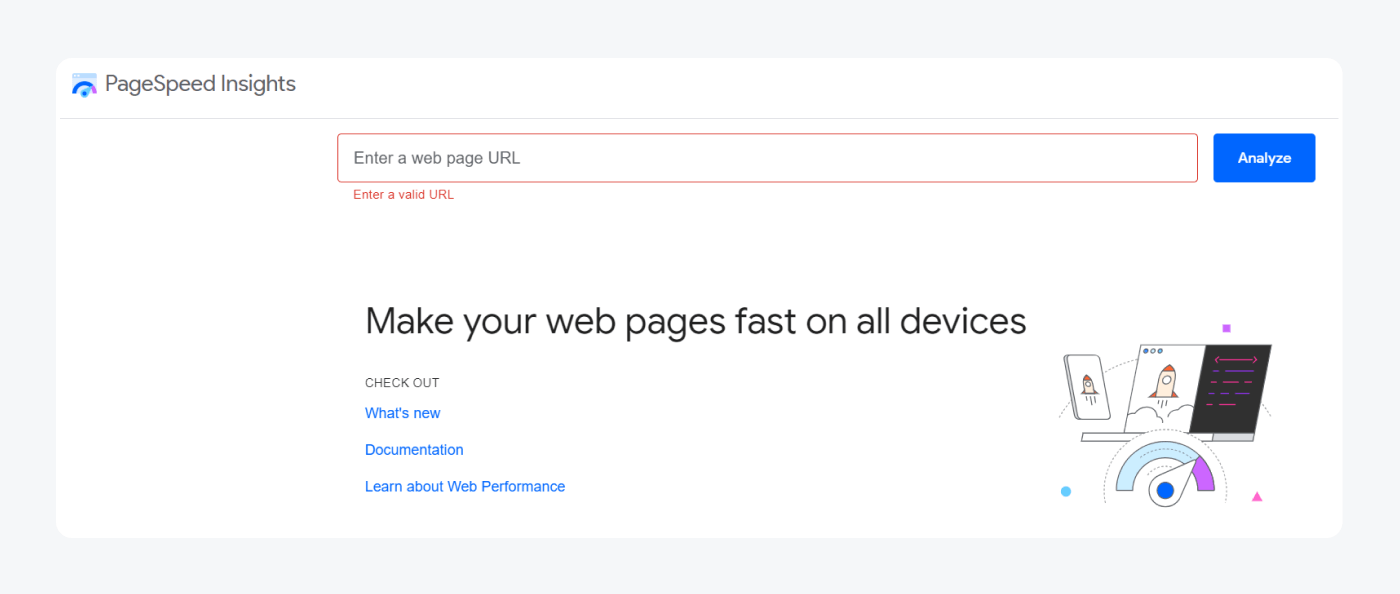 testing tools like Google’s PageSpeed Insights